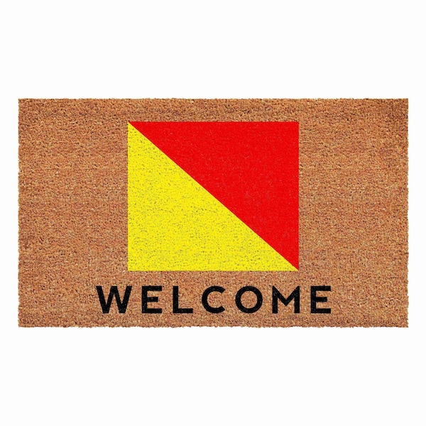 Calloway Mills Personalized Door Mat, Red, Yellow, Black, Natural, 24 in W x 48 in L 108122448O - main